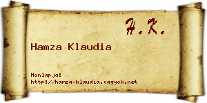 Hamza Klaudia névjegykártya